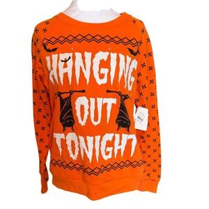 Way to Celebrate Halloween Hanging Out Tonight Light Up Sweatshirt Orange M‎ 7-9
